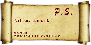 Pallos Sarolt névjegykártya